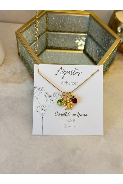 Ağustos Ayı Kartlı Charm Tasarım Kolye