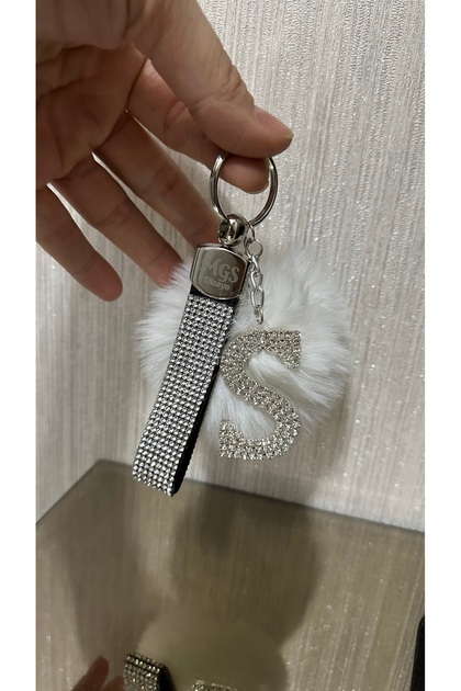 Dizayn Sawaroski Taşlı Harfli Ponponlu Oto Anahtarlık(HARFİ SORU SOR KISMINDAN BILDIRINIZ)