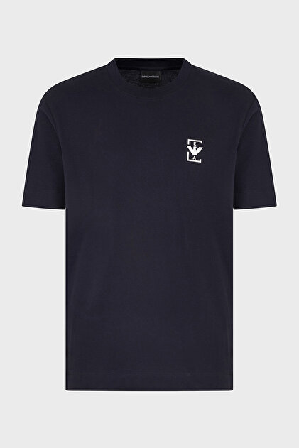 Emporio Armani % 100 Pamuk Relaxed Fit Bisiklet Yaka T Shirt Erkek