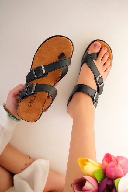 Women's Orthopedic Soft Sole Flip Flop Anatomical Slippers Ald1000-0207 White White Black