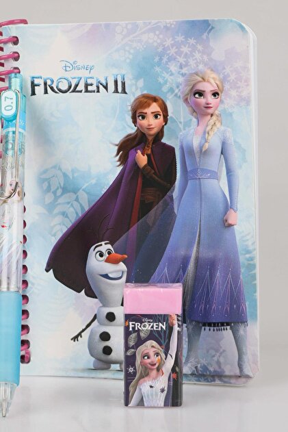 DEKOMUS LİSANSLI ELSA FROZEN ÇİZGİLİ BLOKNOT , VERSATİL UÇLU KALEM