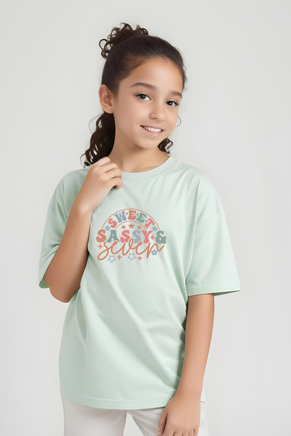 Girl's Sweat Sassy Printed Tee T-Shirt