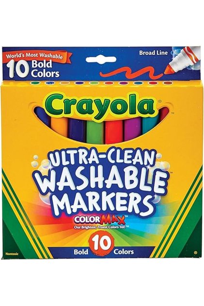 Ultra-Clean Washable Broad Line Markers CY58-7853 – 8 Bold Colors (3+ yrs)