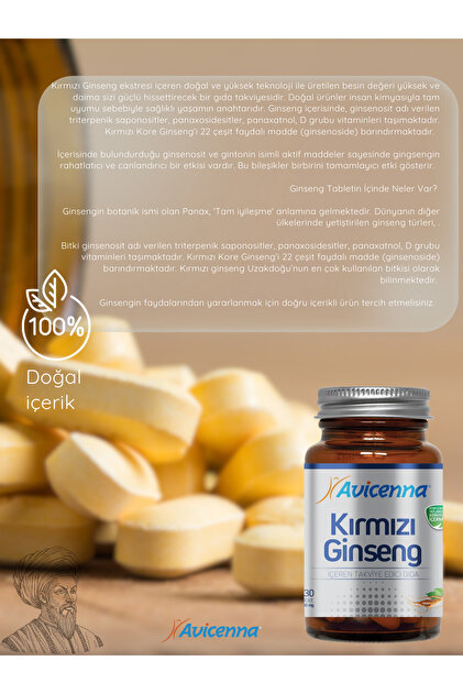 Avicenna Kırmızı Ginseng - 500mg 130 Tablet - Fiyatı, Yorumları