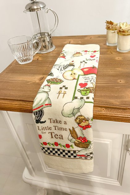 Printed Towel | 30X50 cm Hand and Face Towel Set | Kitchen Towel | Wooden Base