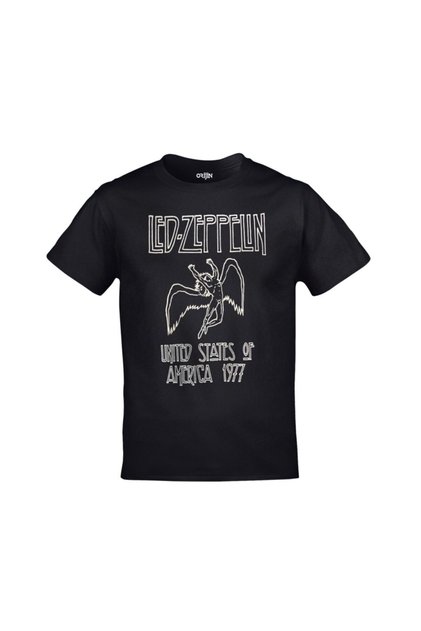 Unisex Black Led Zeppelin United States of America 1977 Printed