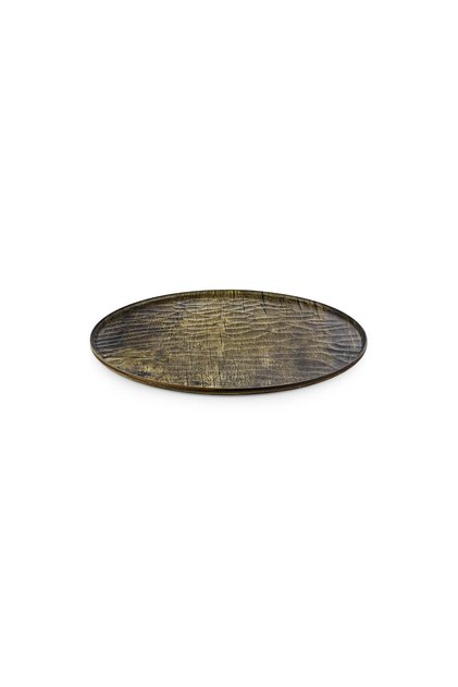 35 cm Pine Patterned Hybrid Wooden Relief Pizza Plate - 1 Piece