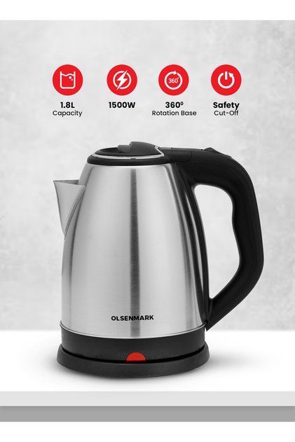 Electric Kettle 1.8 L 1500 W OMK2356 Silver/Black