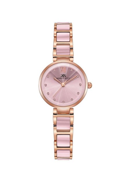 Kenneth Scott Women Analog Pink Dial Watch - K22531-KCPK