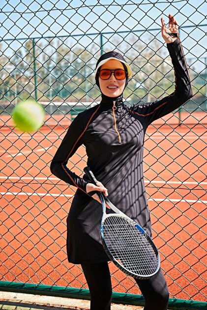 Remsa Lycra Full Coverage Swimsuit R043 Orange Black