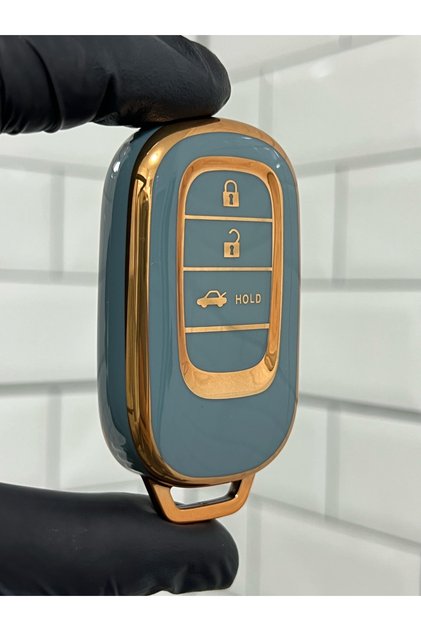New Honda Civic Crv Hrv Accord Smart Nano Key Case Cover 3 Button Gray Gold