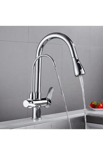 Chrome Purified Spiral Kitchen Faucet 3-Way Spiral Purified Kitchen Sink Faucet