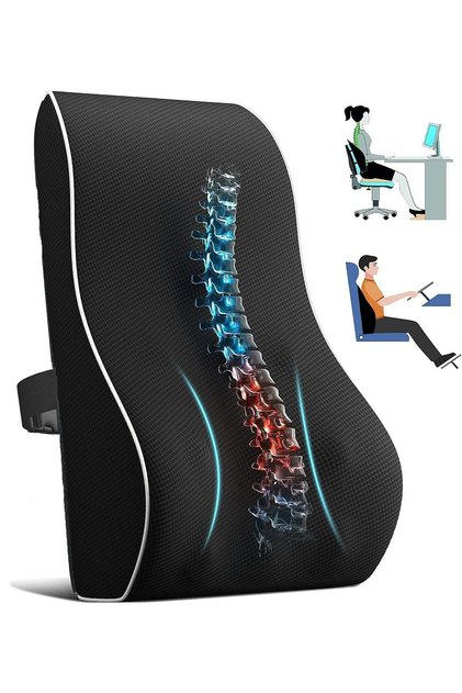 Memory Foam Back Cushion - Ergonomic Back Elastic Cushion for Office and Car Seat