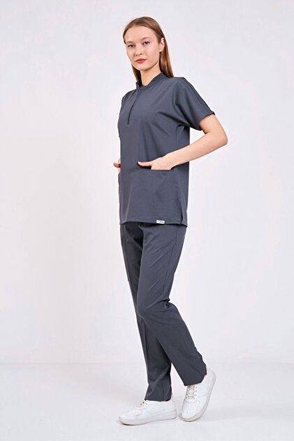 Lycra Smoked Zipper Detailed Uniform