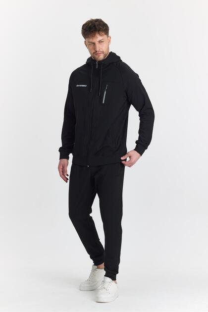 Men's black hooded diving suit with raised collar 5725-s