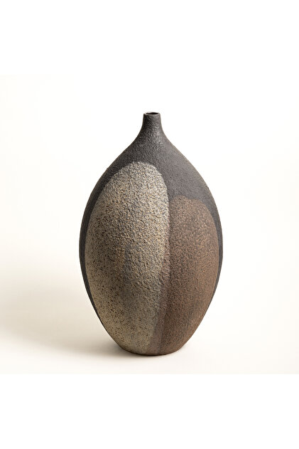 Zsa Zsa Zsu Lızbon Earthenware Vazo 28x28x44 Cm Kahverengi