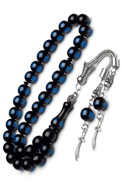 Men's Gift Blue Vernier Amber Rosary + Sulfikar Sword