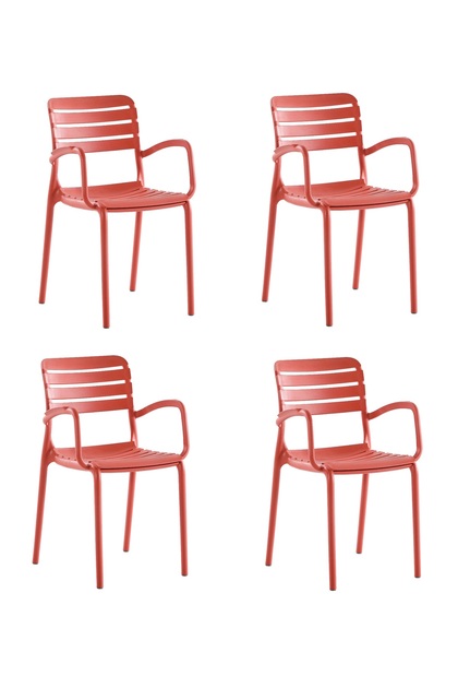 Notte Kırmızı Sandalye 4'lü Paket