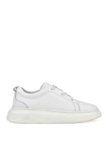 , Men's Genuine Leather Sneaker 151987Z133 White