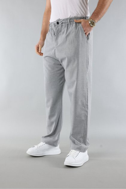 New Season Elastic Waist and Lace-Up Quality Relaxed Fit Classic Wide Leg Baggy Pants