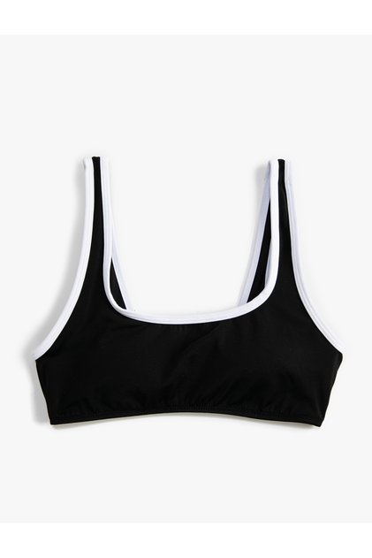 U-Neck Sports Bikini Top - Piping Detail
