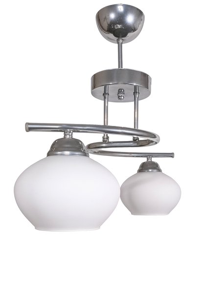 Fuji Modern Dekoratif Krom Renk 2 li Camlı Avize Salon - Mutfak - Yatak Odası