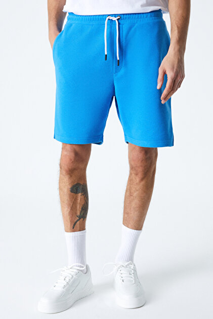GRIMELANGE UNCERTAIN Erkek Comfort Fit Saks Mavi Şort & Bermuda