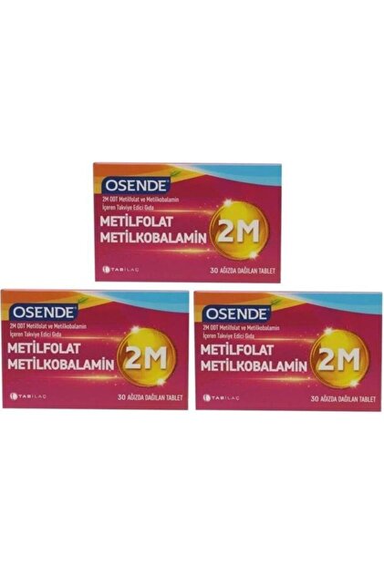 2m Odt Metilfolat & Metilkobalamin 30 Ağızda Dağılan Tablet 3 Adet