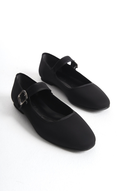 Women's Strappy Oval Toe Casual Ballet Flats Laura Black
