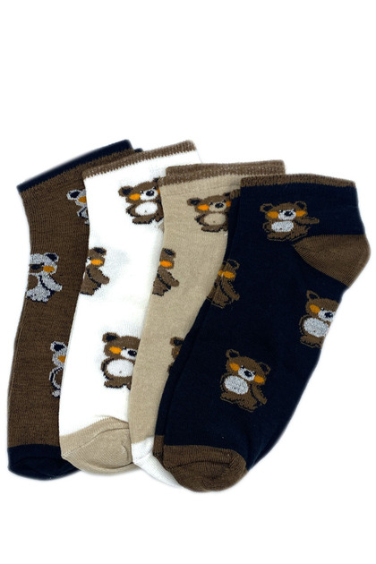 Drawer 4-Piece Soft Cotton Stripe Patterned Unisex Booties