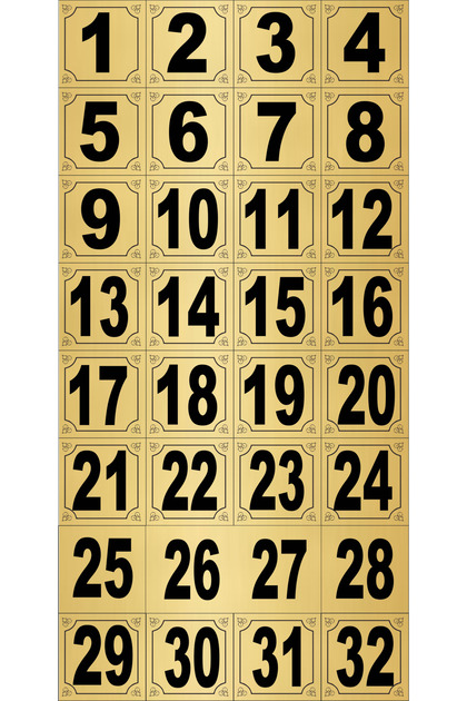 Metal Cabinet Number Number Table Number Apartment Door Number Metal Sheet from 1 to 32 Ye