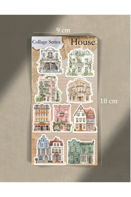 Collage Series - House Sticker Sheet / Scrapbook, Journal