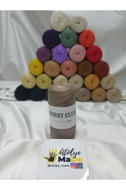 PP Macrame No:4 Polyester Örgü İpi 200gr 230m Premium Kalite 40-Vizon