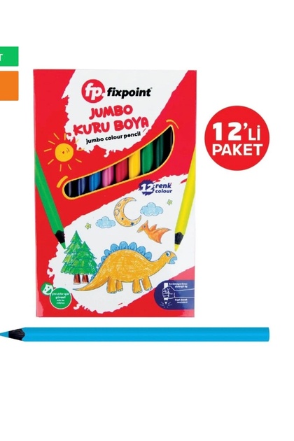 12 Li Jumbo Kuruboya 12 Renk Kalın , One Size