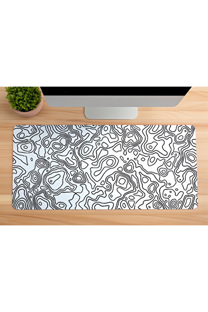 urzuva Monochrome Lines Gaming Oyuncu XL Mouse Pad Kaydırmaz