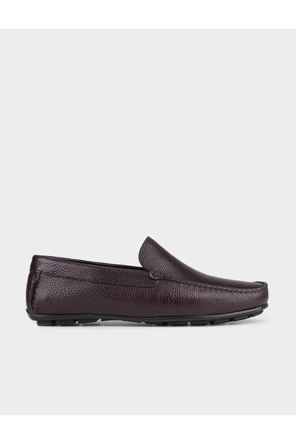Genuine Leather Brown Men's Loafer with Rubber Sole