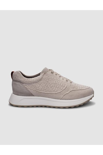 Knitwear Beige Lace-Up Men's Sports Shoes