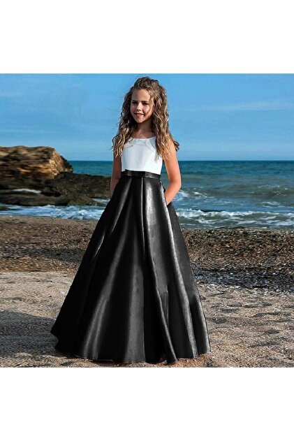 NSMLFE Girls' Dress Graduation Birthday Dress Satin Dress Children's  Evening Dress- Trendyol
