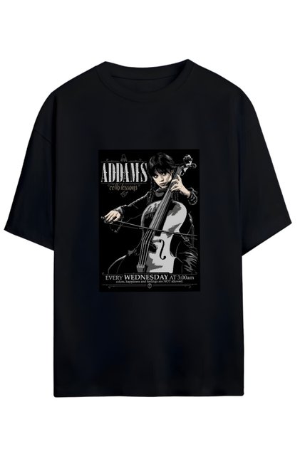 Wednesday Design High Print Quality Unisex New Season Oversize Cotton T-Shirt