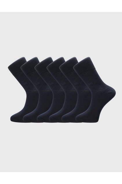 Set of 6 Boxed Navy Blue Men's Socks