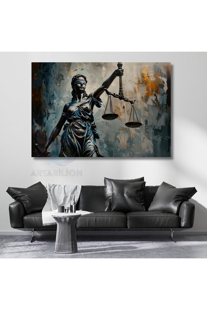 Kanvas Hukuk Adalet Tablosu Ofis Tablosu Avukatlık Bürosu Tablosu Büro Kanvas Tablo