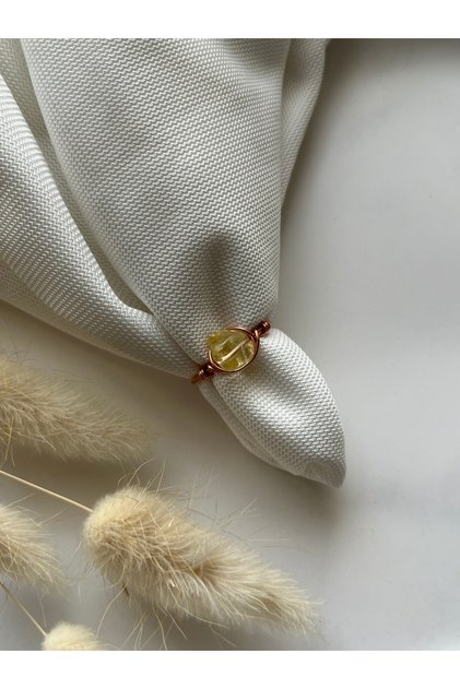 Broken Citrine Stone Adjustable Copper Wire Ring