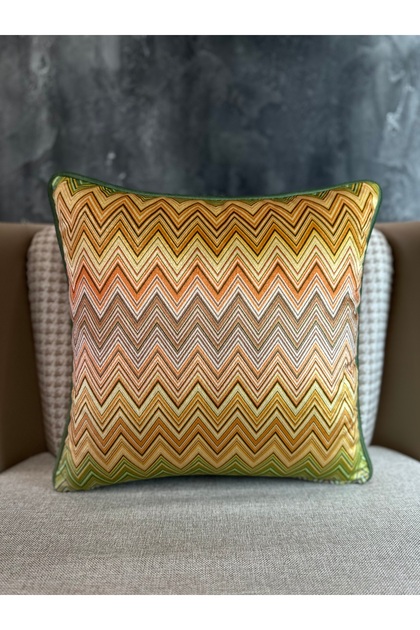 Imported Silk Velvet Pattern Throw Pillow Cover 43X43Cm (Double Sided Pattern)
