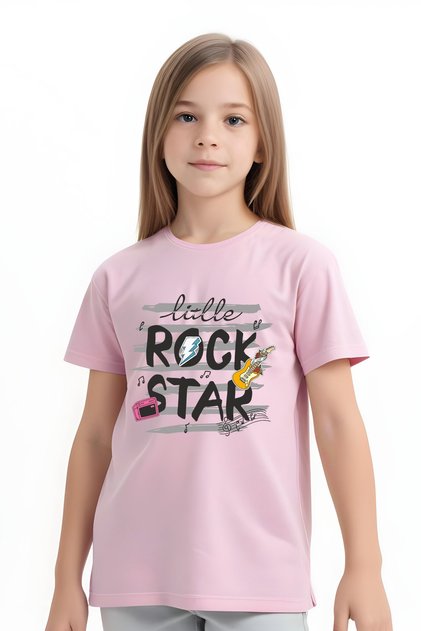 Little Rock Printed Girls' Short Sleeve T-Shirt