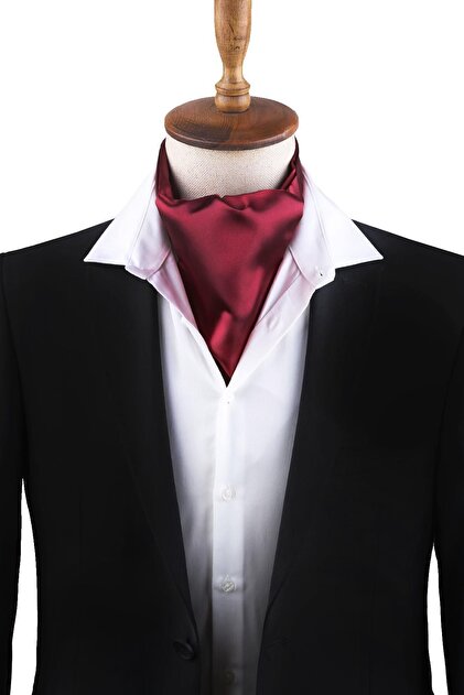 Eșarfă Ascot uni roșu Claret K571