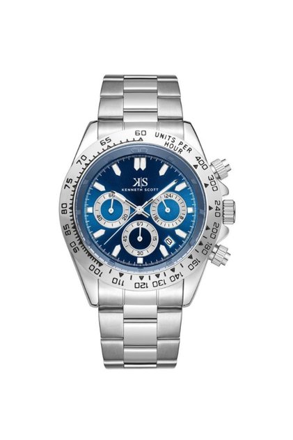 Kenneth Scott Men Multi Function Blue Dial Watch - K23123-SBSL