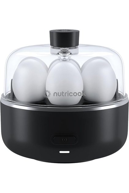 7pcs Electric Egg Cooker - Boiled,Poached,Scrambled Eggs, or Omellette w/ Auto Shut-Off, Black, 360W