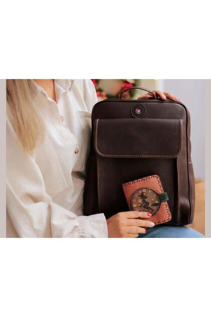 Simple Pattern Unisex Purse, Witch Tan Wallet Both Back and Cross and Hand Ethnic Bohemian Style Combin