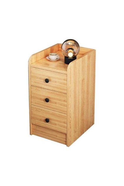 طاولة بجانب السرير | طاولة بجانب السرير فاخرة وخفيفة الوزن على الطراز الأوروبي مع أدراج 50 × 34 × 30 سم - بني