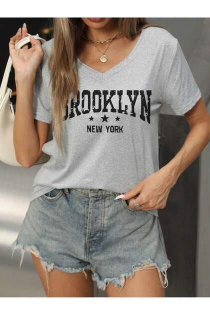 Women's Oversized Loose V-Neck T-Shirt